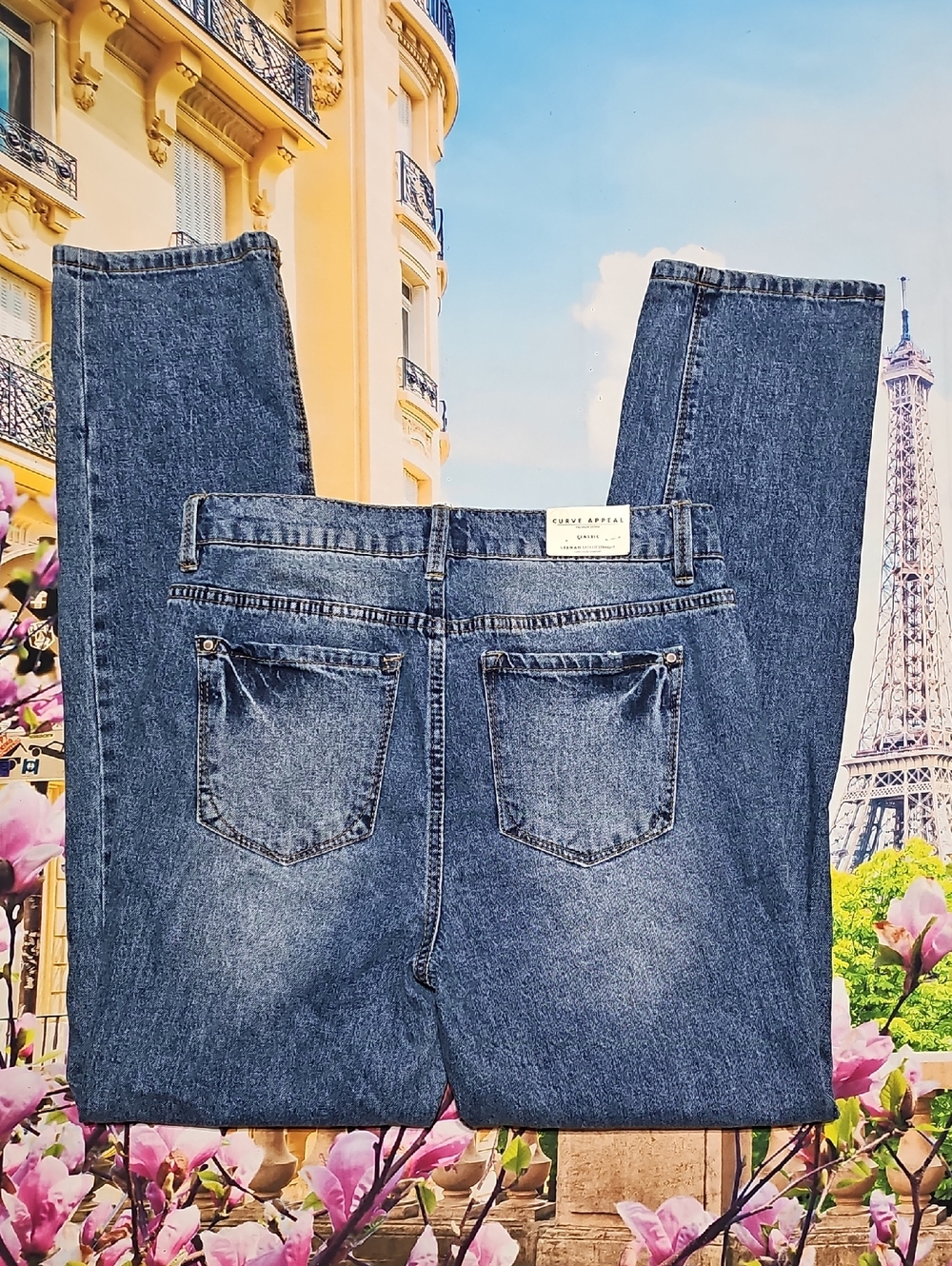 Curve Appeal Mid-Dark Wash Straight Jeans Size 2/26 New - Picture 6 of 6